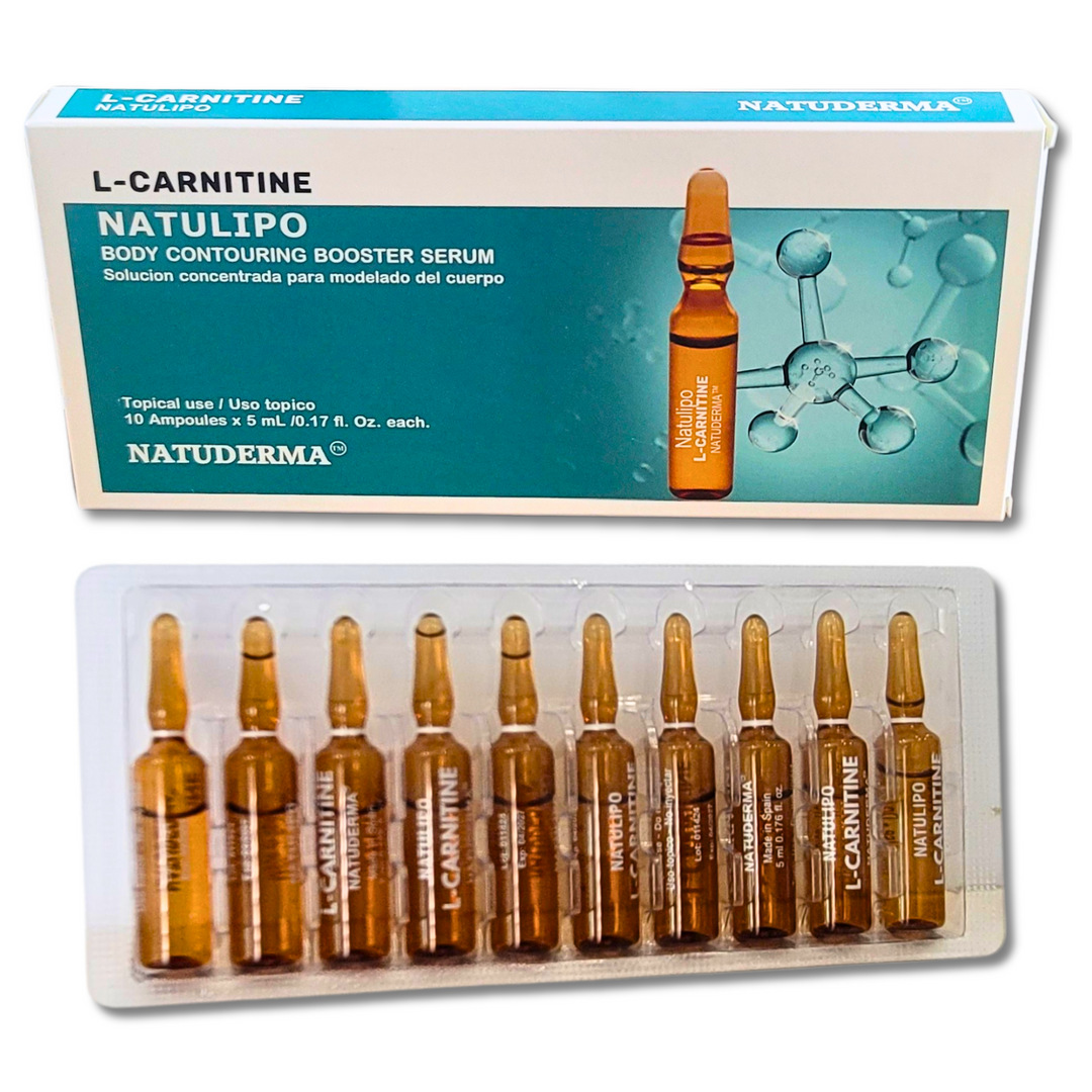 Box of Natuderma Natulipo L-Carnitine fat dissolving injections with 10 amber ampoules, L-Carnitines amazon