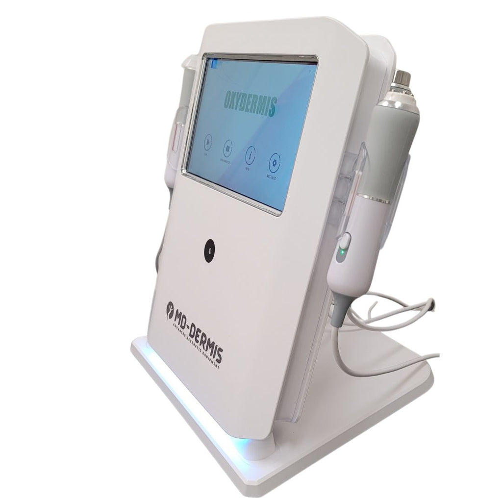 Facial Equipment for Spa - Compare with Oxygeneo - Oxydermis Facial  Machine has  sky analyzer, ultrasound, Rf facial,  and oxygen pods for Bohr effect, available at dermishop.com