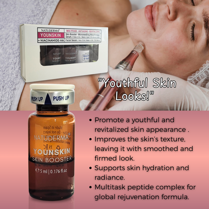 Natuderma Younskin  Rejuvenating Microneedling Serum 2 vials + Niacinamide-HA Serum