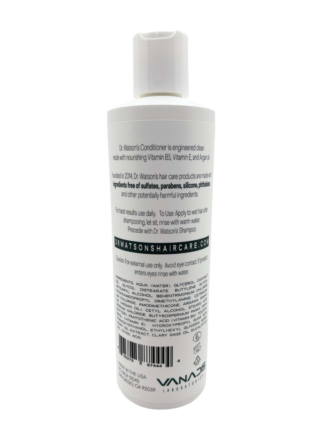 Vanax hair care product bottle with label on a white background