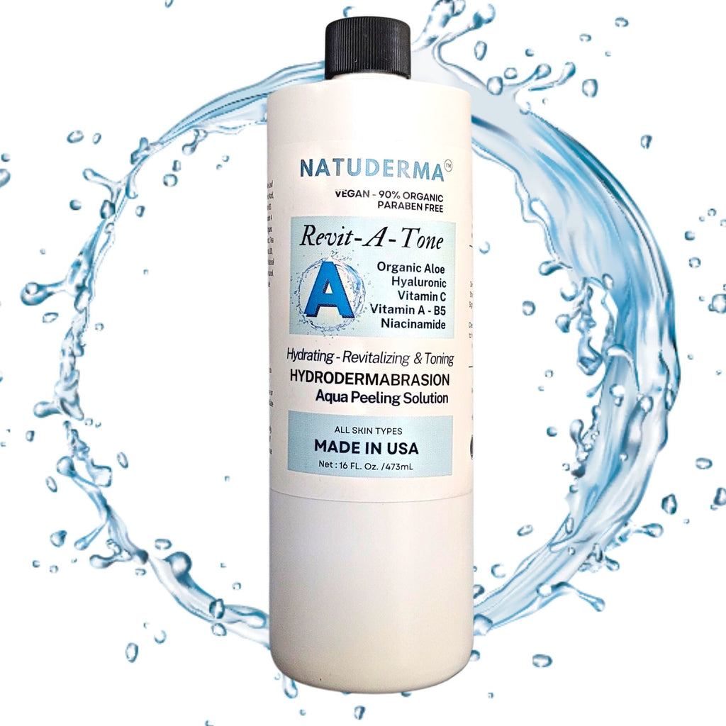 Natuderma Hydrodermabrasion solution for hydrafacial, hydropeeling or huydrodermabrasion treatment, Revitatone solution A. Hydrodermabrasion Serum made in USA16 oz bottle.