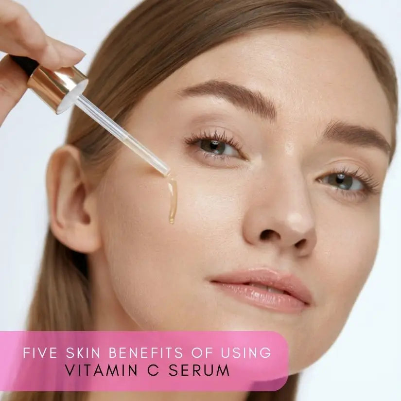 Five benefits of using vitamin C serum are brightening dark spot, skin protection, anti aging