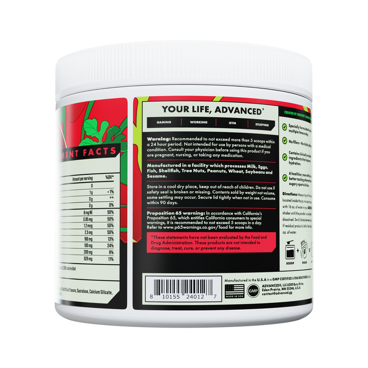 Supplement container with label on a white background