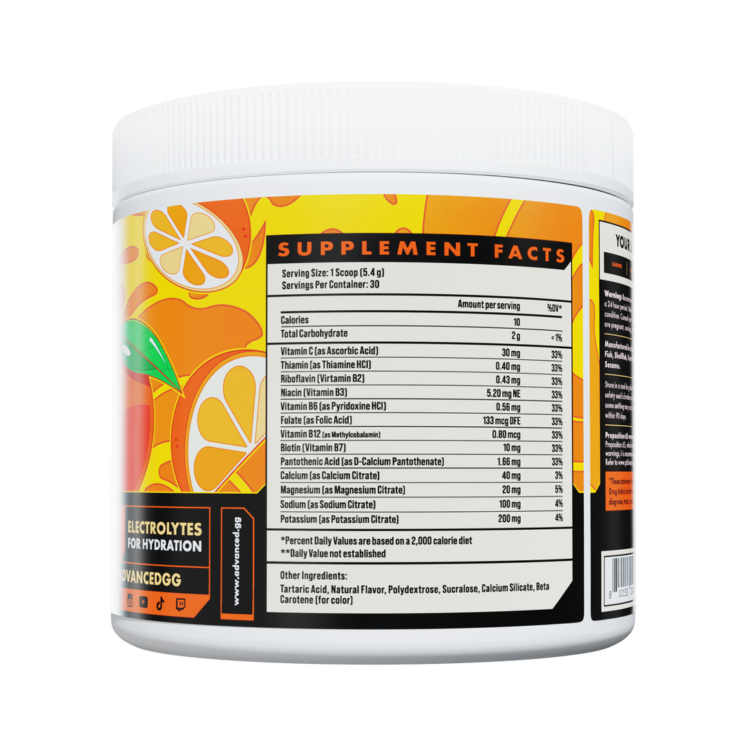 Supplement container with a colorful label and 'Supplement Facts' panel on a white background