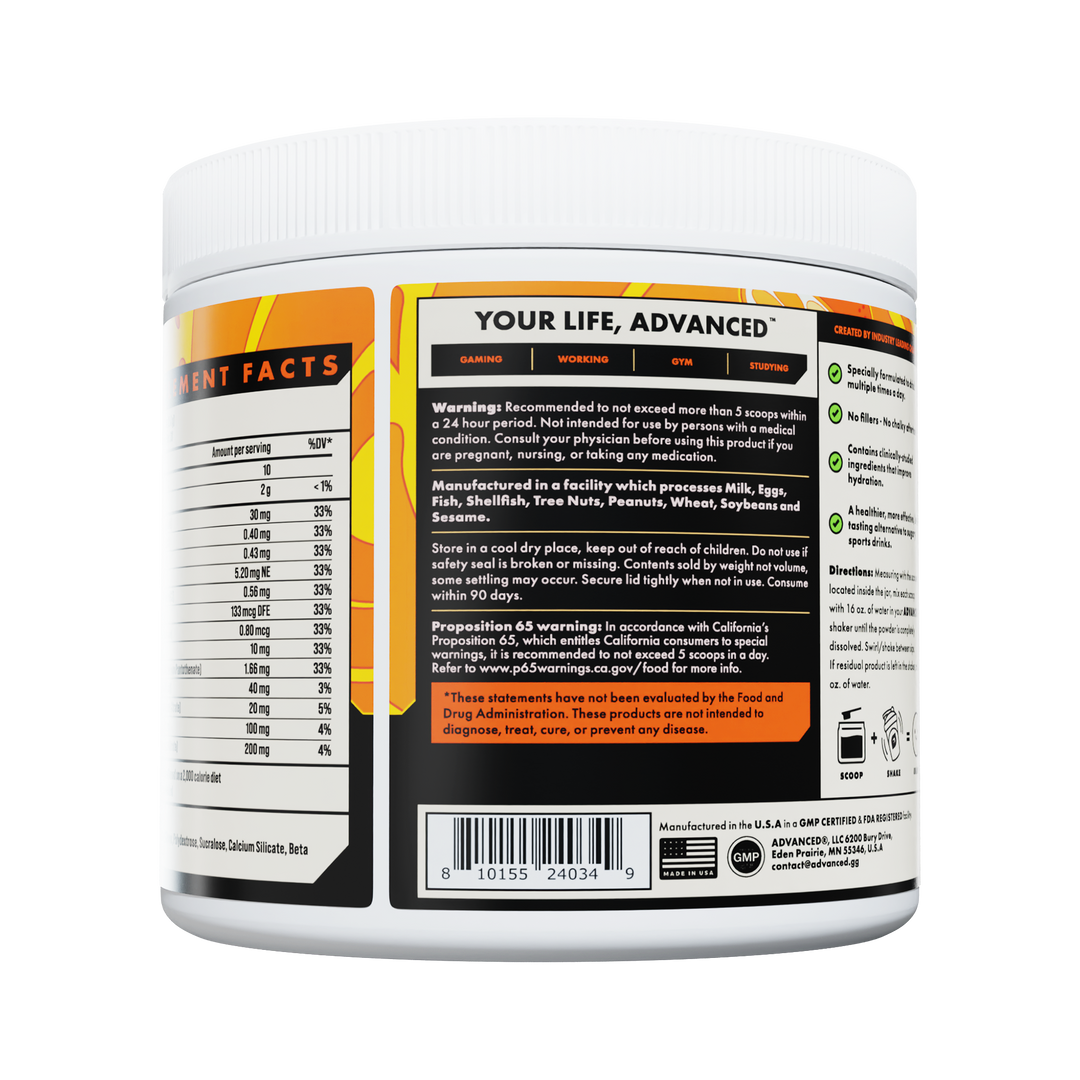 Supplement container with label on a white background