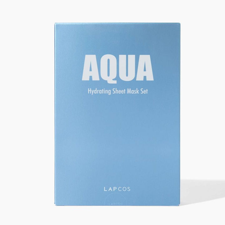 Blue box of LAPCOS Aqua Hydrating Sheet Mask Set on a white background
