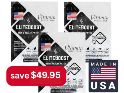 EliteBoost Men's Patch E3 - Vitamin Patches with Arginine and CQ10