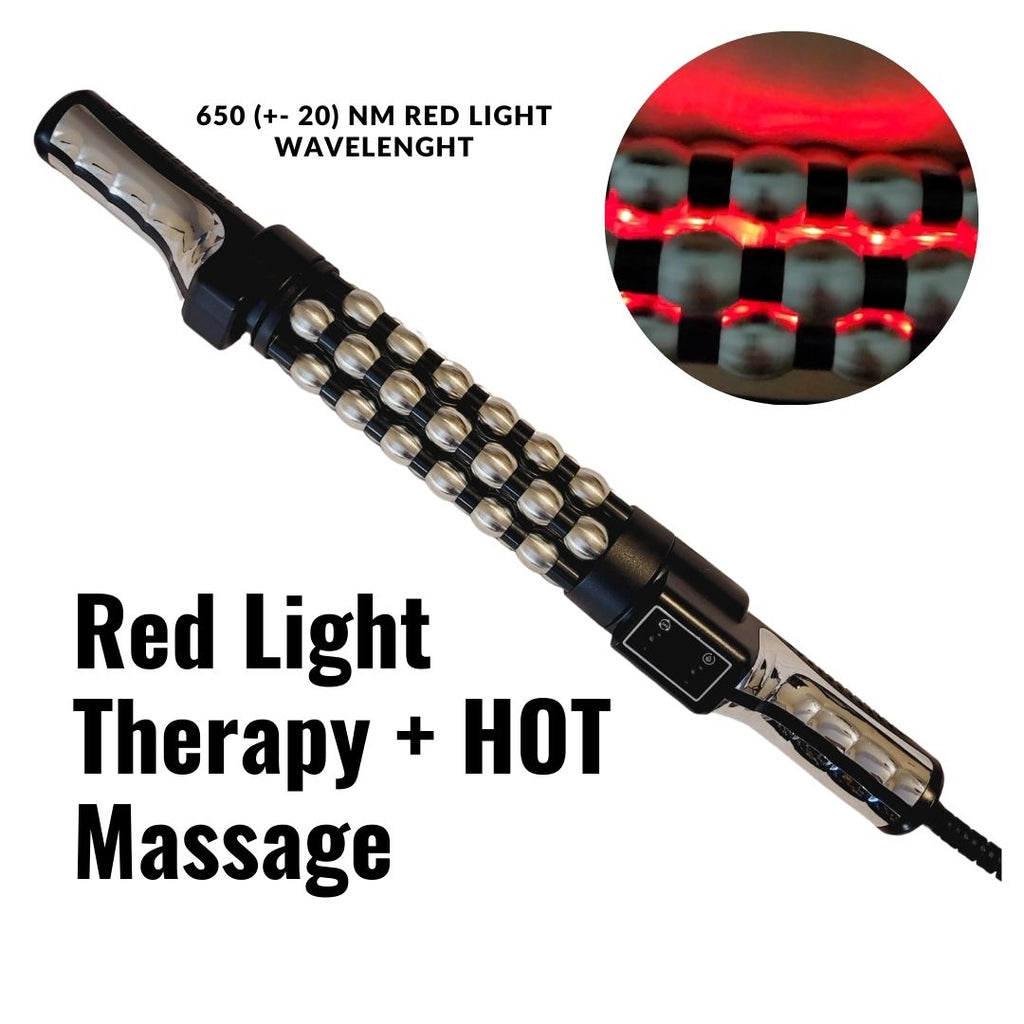 Electric Massage Roller  with  Red Light Therapy, for body sculpting, physical therapy, sport  conditioning, muscle massage. Infrared , 3 speed, 3 heat levels.