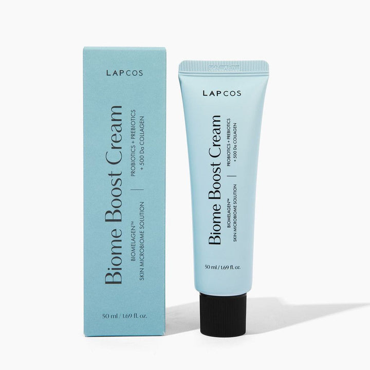 Korean Beauty Lapcos Biome Boost Cream with packaging on a white background