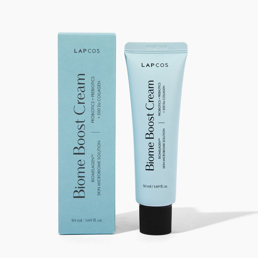 Korean Beauty Lapcos Biome Boost Cream with packaging on a white background
