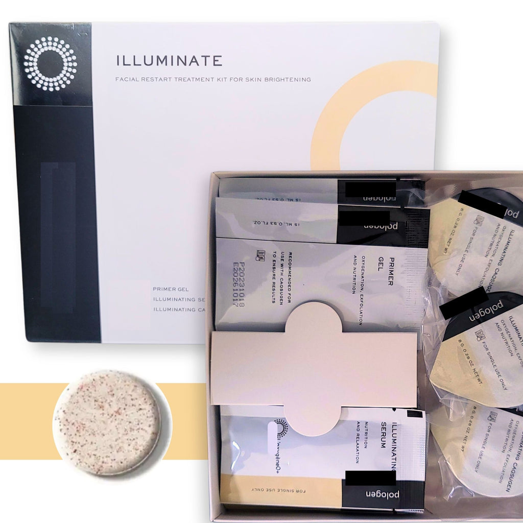 Oxygen facial, exfoliation and skin brightening with Illuminate oxy pods for Oxygeneo machine. 