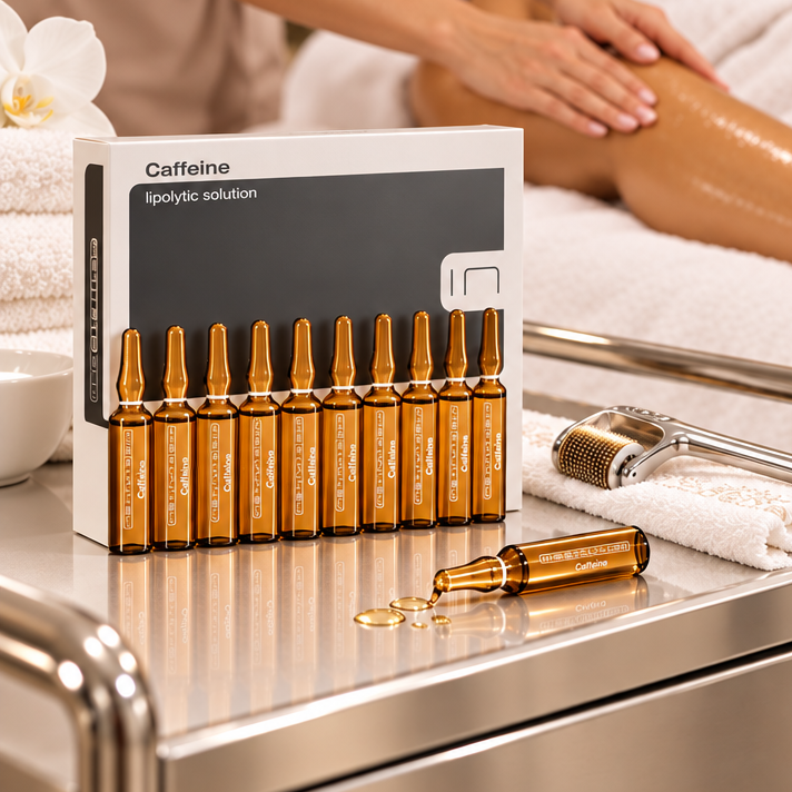 A Box of a BCN Caffeine ampoule set labeled &