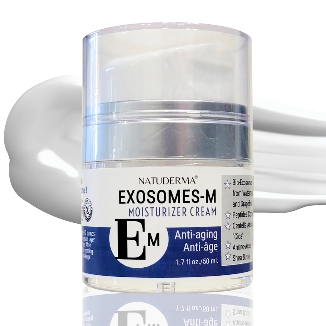 Natuderma Exosomes-M Moisturizer Cream jar on a white background