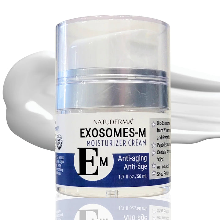 Natuderma Exosomes-M Moisturizer Cream jar on a white background