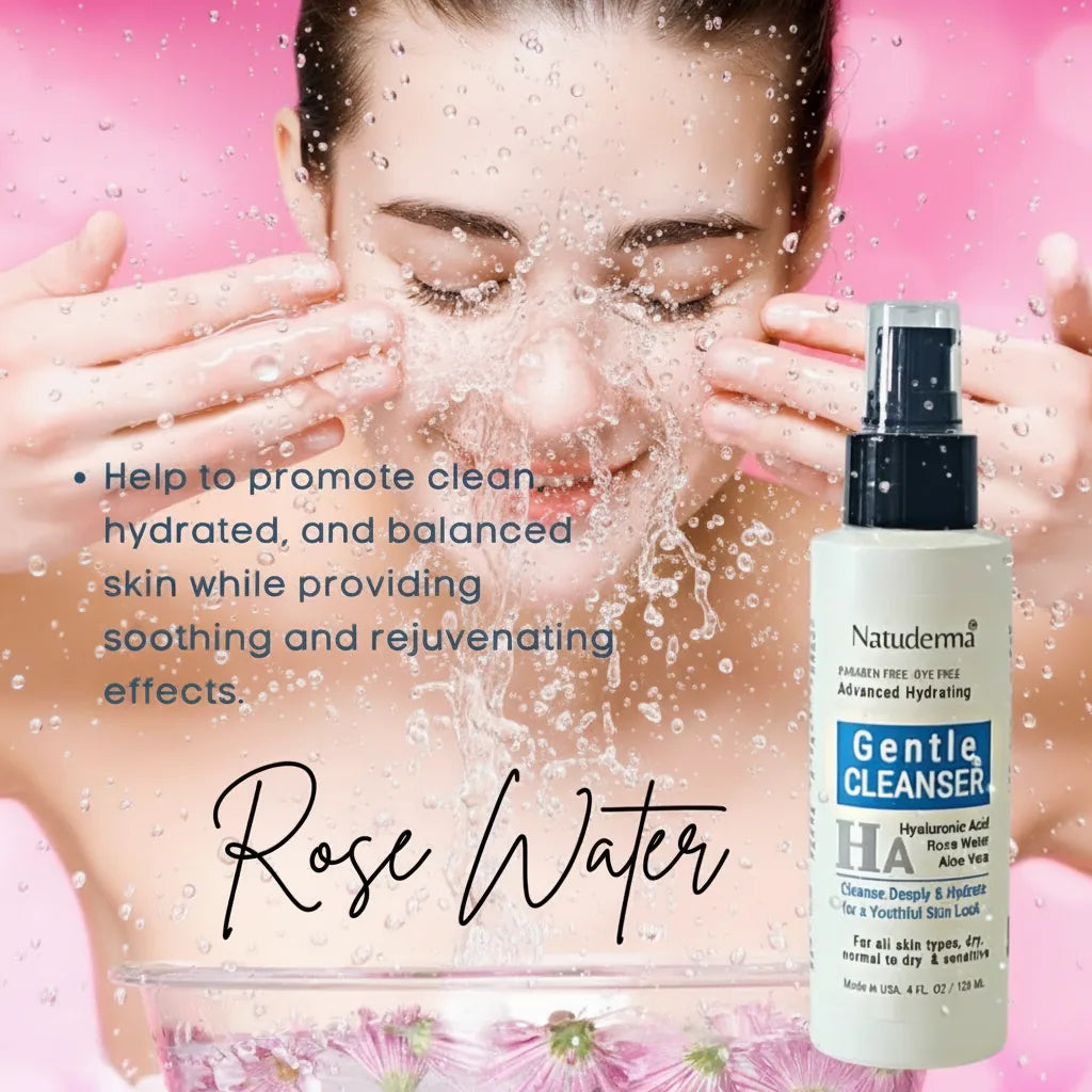 Hyaluronic Acid Face Wash - Hydrating Gentle Cleanser with Rosewater by Natuderma – image 2