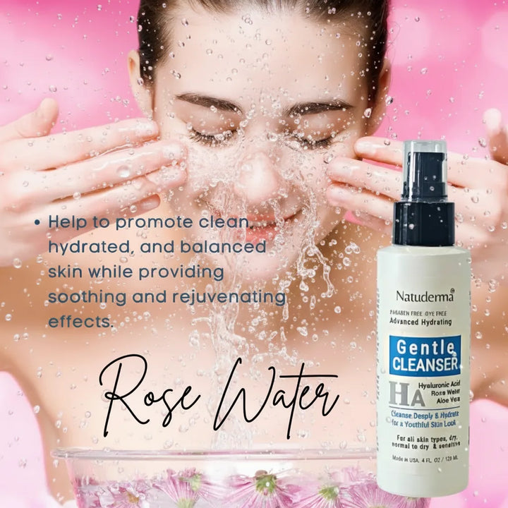Hyaluronic Acid Face Wash - Hydrating Gentle Cleanser with Rosewater by Natuderma – image 2