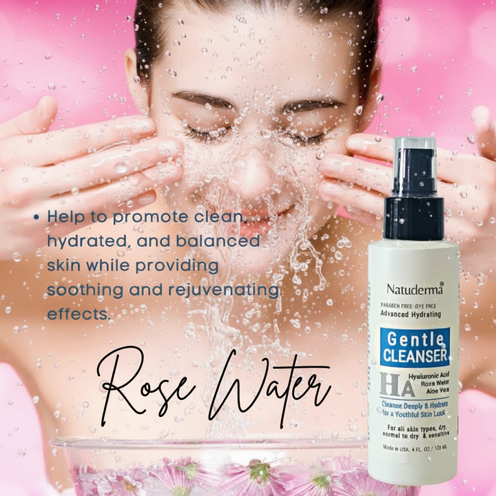 Hyaluronic Acid Face Wash - Hydrating Gentle Cleanser with Rosewater by Natuderma