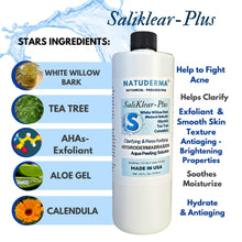 Hydrodermabrasion Serum Saliklear Plus by Natuderma, for exfoliation and extraction step, great skin exfoliator, pore minimizer with salicylic, glycolic acid and tea tree.