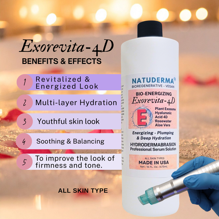 Natuderma EXOREVITA 4D Hydrodermabrasion Solution for Hydro Facial and Oxygen Infusion Serum "E"