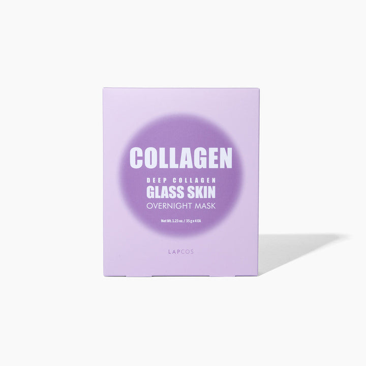 Collagen deep collagen glass skin overnight mask packaging on a white background