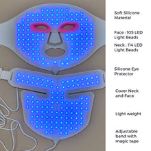 Led Mask, light therapy mask STARLUZ,  Seven color led mask, Silicone led light mask for face and neck, available at dermishop.com