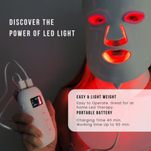 Led Mask, light therapy mask STARLUZ, Silicone led light mask for face and neck , portable battery, easy to operate, available at dermishop.com