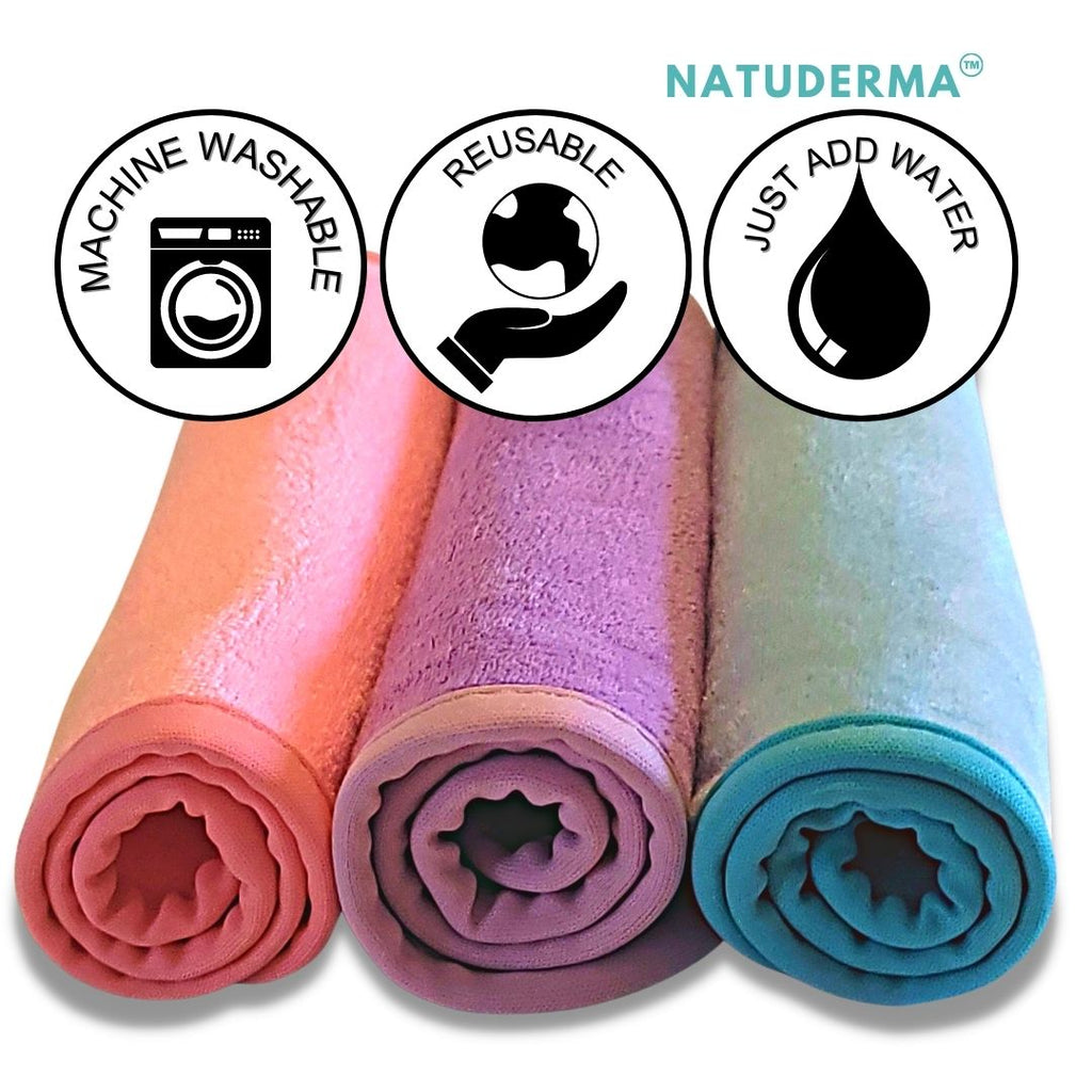 Reusable Makeup eraser, 3 colors, makeup remover cloth package of 6. Just add water to the makeup eraser cloth.