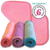 Natuderma Makeup Remover Cloths - Reusable Makeup Remover Towels Pack of 6