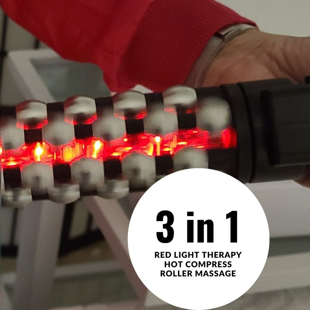  Massage Roller with  heat and  Red Light , 3 speed, 3 heat levels.