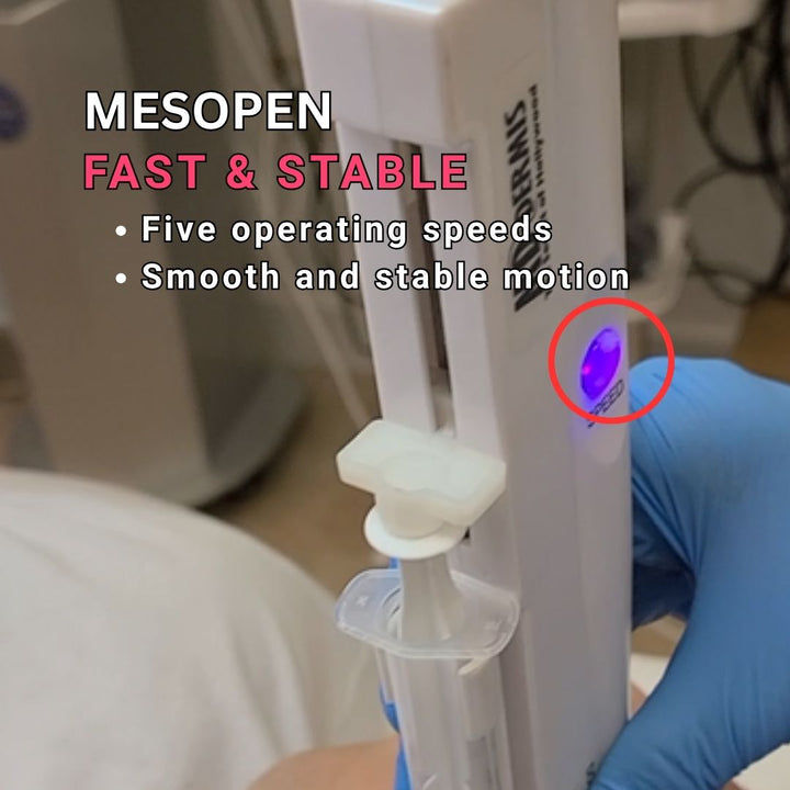 Microneedling Pen device with text highlighting features like &