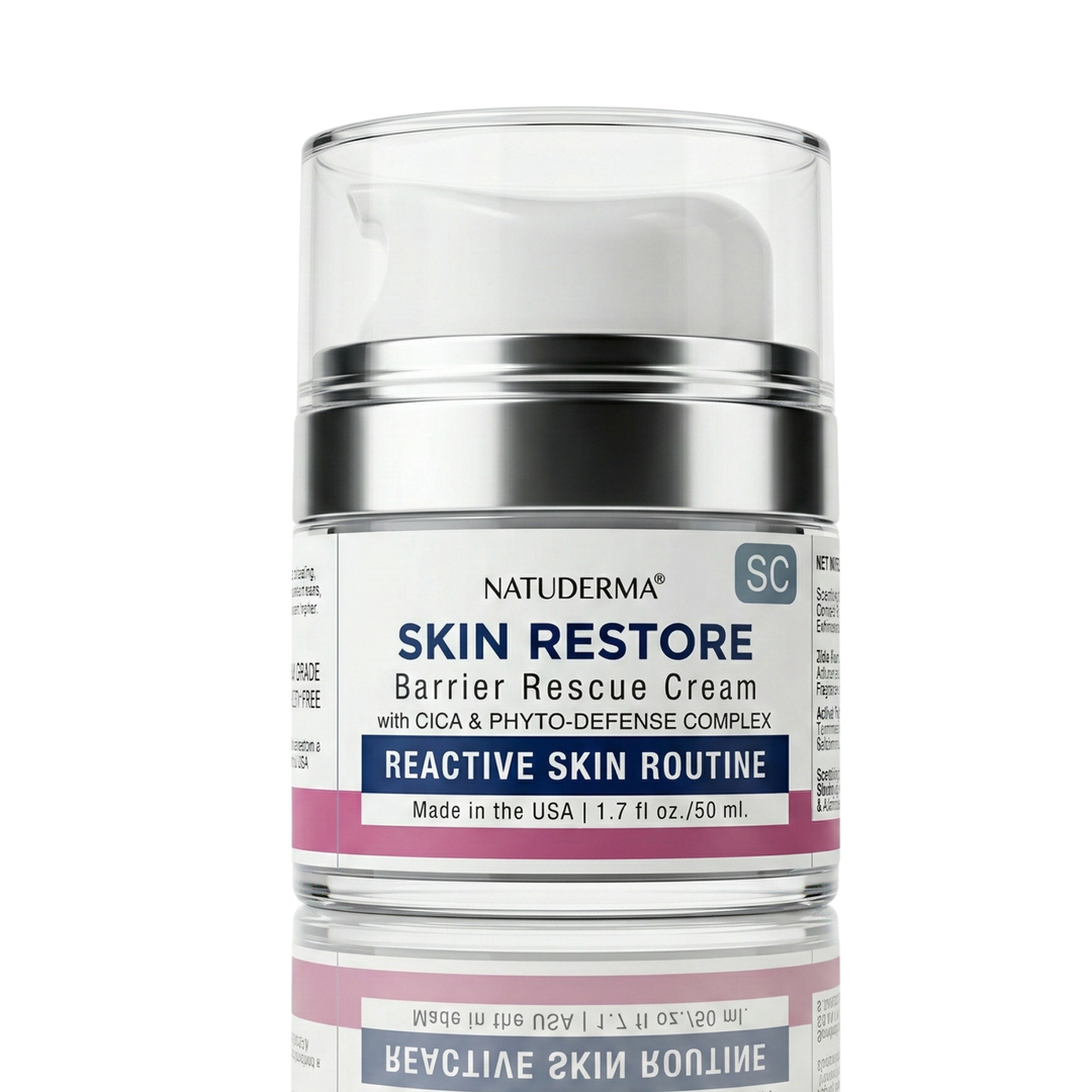 Natuderma Skin Restore Barrier Rescue Cream bottle on a white background