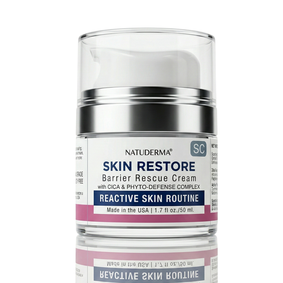 Natuderma Skin Restore Barrier Rescue Cream bottle on a white background