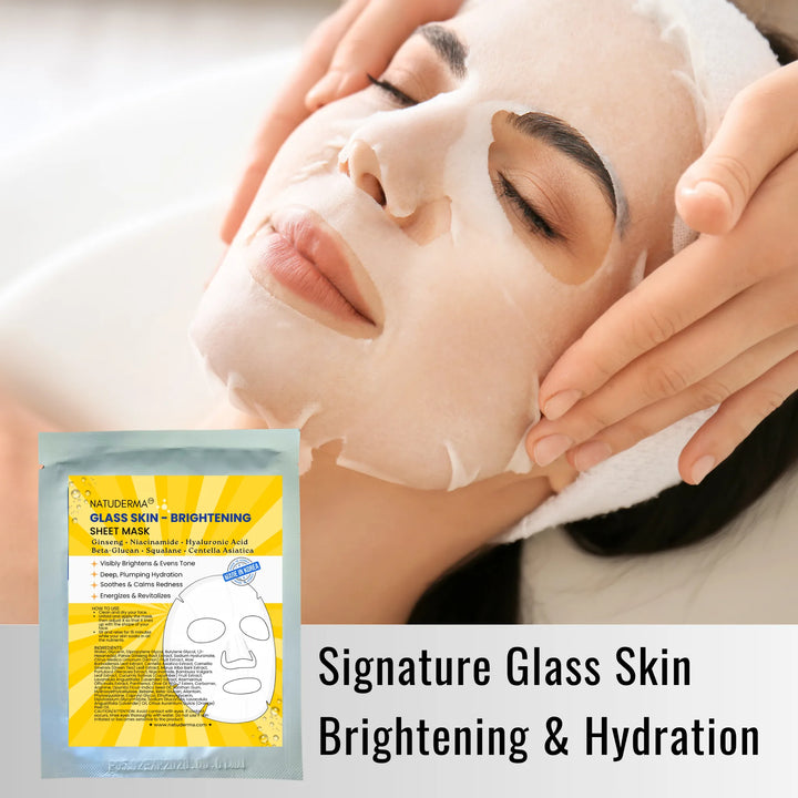Natuderma Glass Skin Brightening Sheet Mask | Hydrating &amp; Luminous Glow Treatment (5-Pack) – image 2