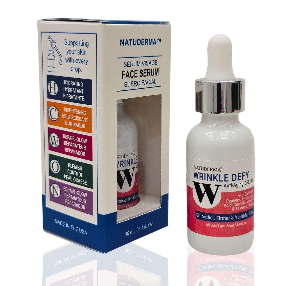 Natuderma Peptide Complex Serum "Wrinkle Defy" , a dropper bottle with  a box.