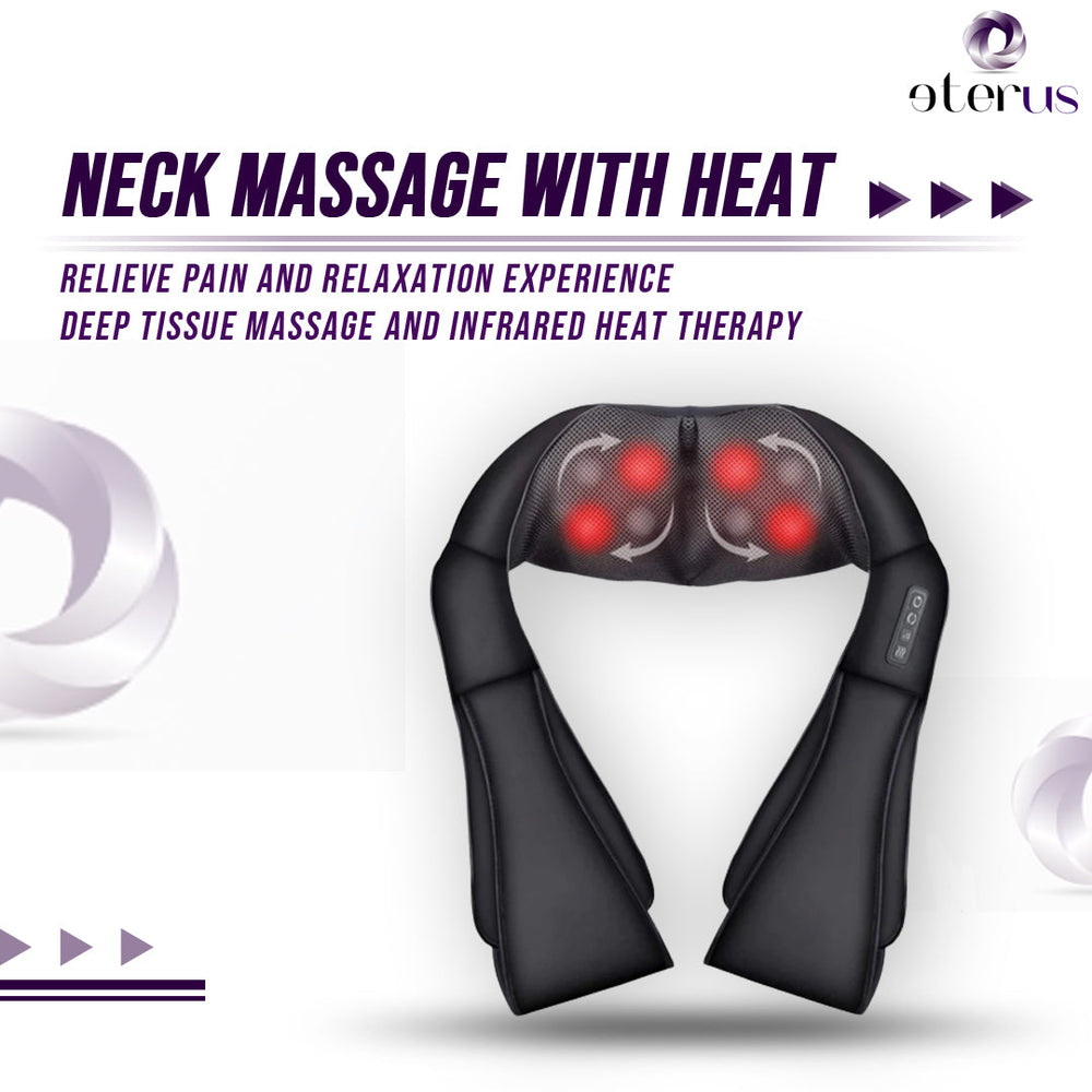 Infrared heat therapy device for neck massage on white background 