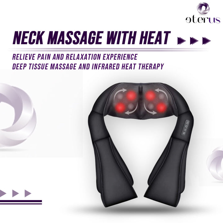 Infrared heat therapy device for neck massage on white background 