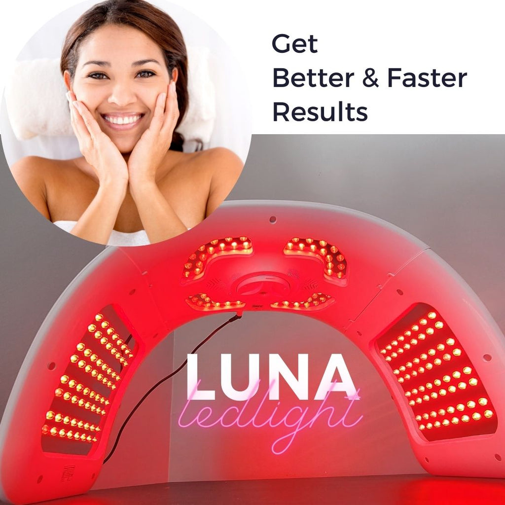 Led light therapy machine, "Luna" , Led Light therapy for estheticians, six color plus combination, with nano mist and EMS microcurrent, available at dermishop.com