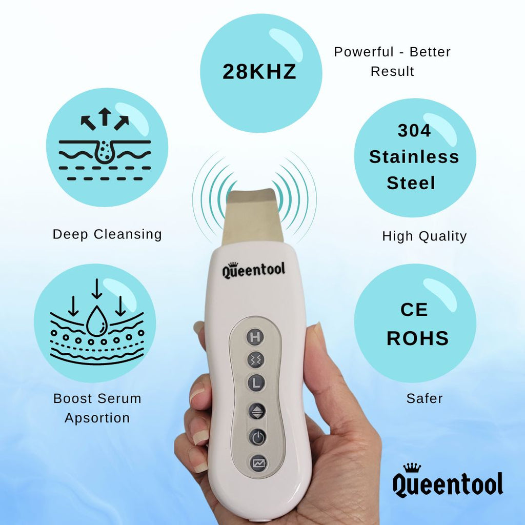 ultrasonic skin scrubber, 28khz, deep cleansing,  sonic exfoliator, with CE and RoHS certification