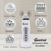 Skin Scrubber Sonic Spatula, Target blackheads, wrinkles, pimples and more, with Queentool ultrasonic skin scrubber, best skin care tool