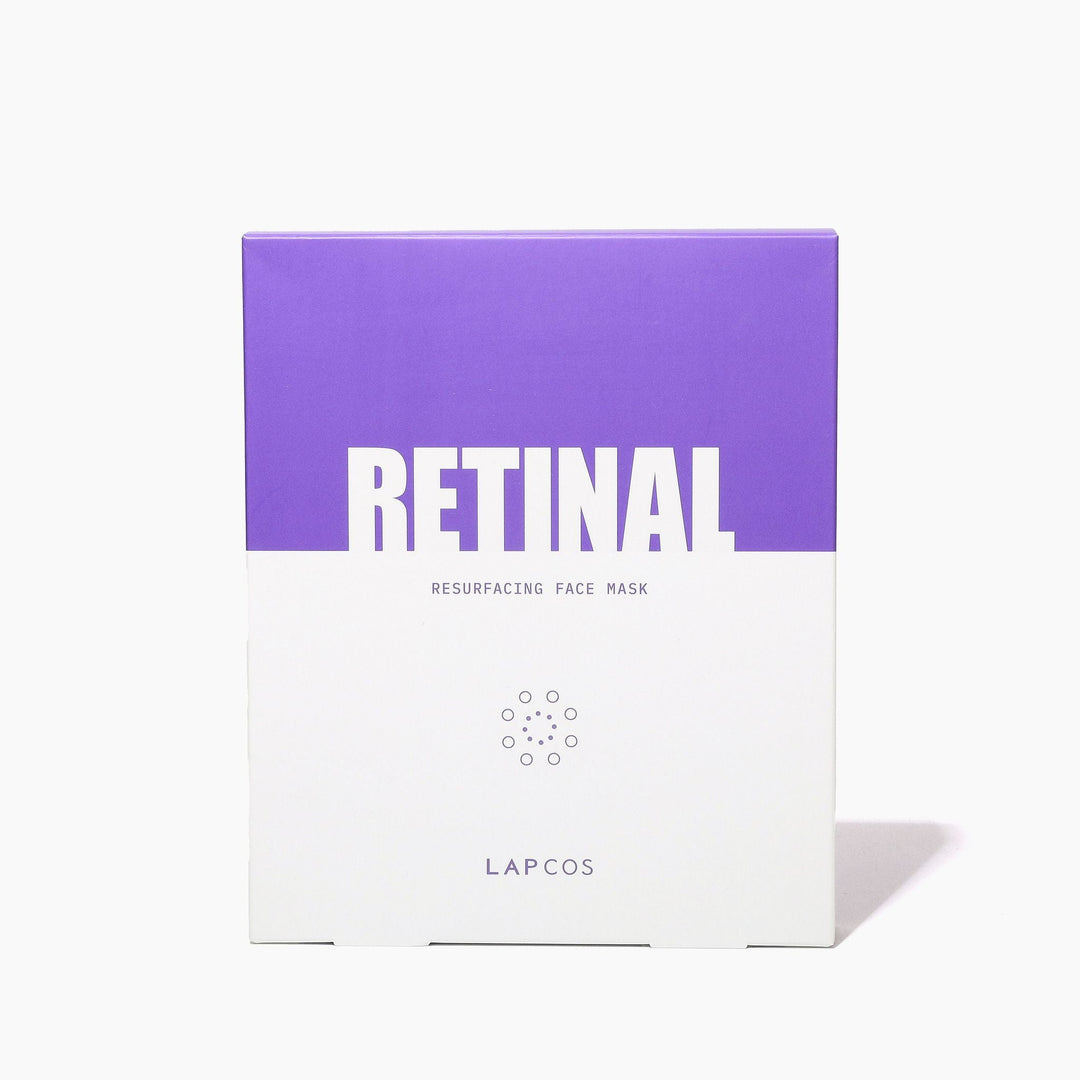 Lapcos Retinal resurfacing face mask packaging on a white background