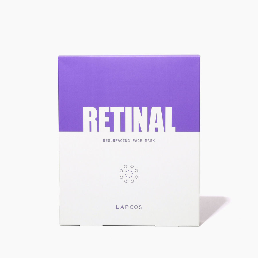 Lapcos Retinal resurfacing face mask packaging on a white background