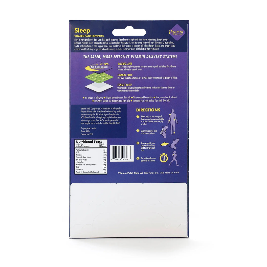 Sleep Patch - Melatonin Magnesium Herbs Patches - Vitamin Patches Club