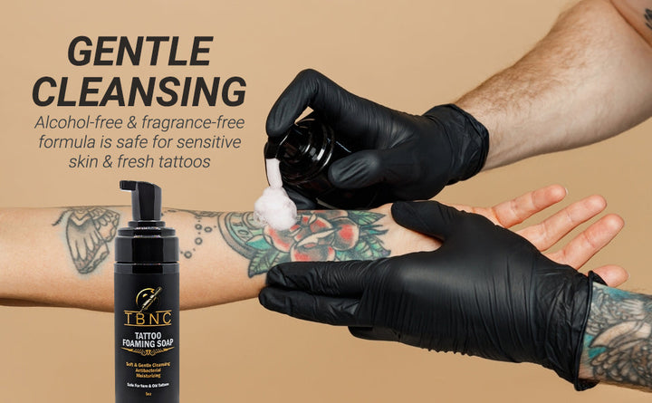 Tattoo and PMU foaming soap and men cleansing tattooed area 