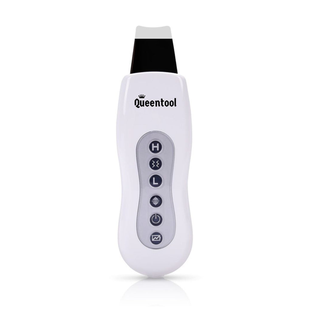 Ultrasonic Skin Scrubber, professional ultrasonic skin scrubber for estheticians or for at home use.  28Khz sonic spatula for skin exfoliation, Queentool ultrasonic skin scrubber at dermishop.com