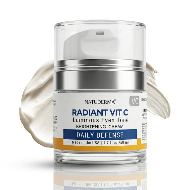 Natuderma Radiant Vit C cream bottle with a white background