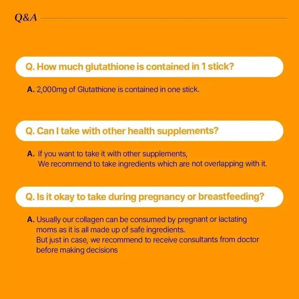 Q&A section on a product packaging with orange background and white text.