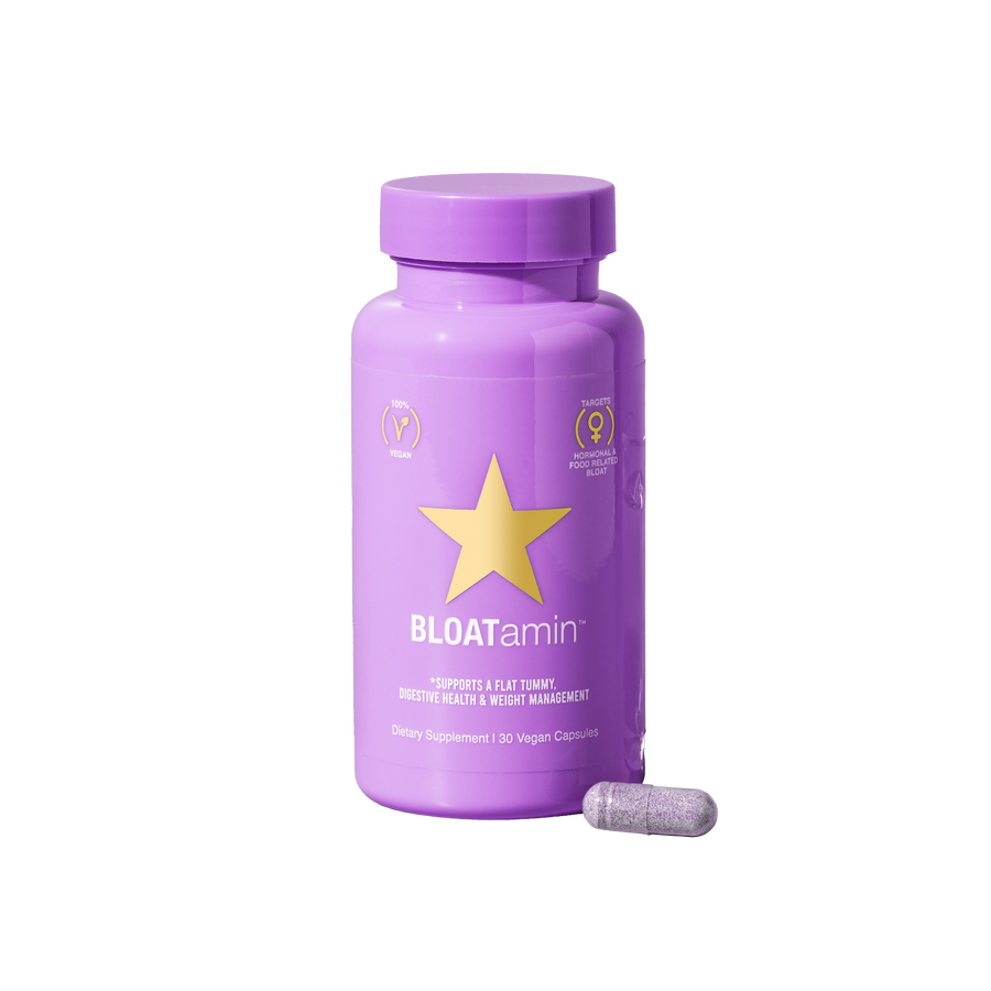 Flat tummy purple supplements bottle 