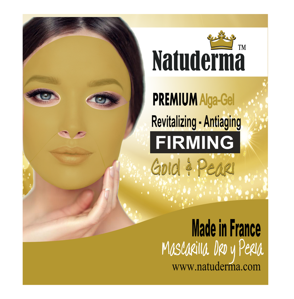 Jelly Mask - Mascarilla facial despegable Natuderma, Firm Revitalize Gold, fabricada en Francia, caja de 4.