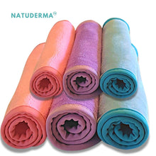 Natuderma makeup remover cloth, makeup eraser towels, package of 6 with three colors. Remove makeup with this makeup eraser cloth.