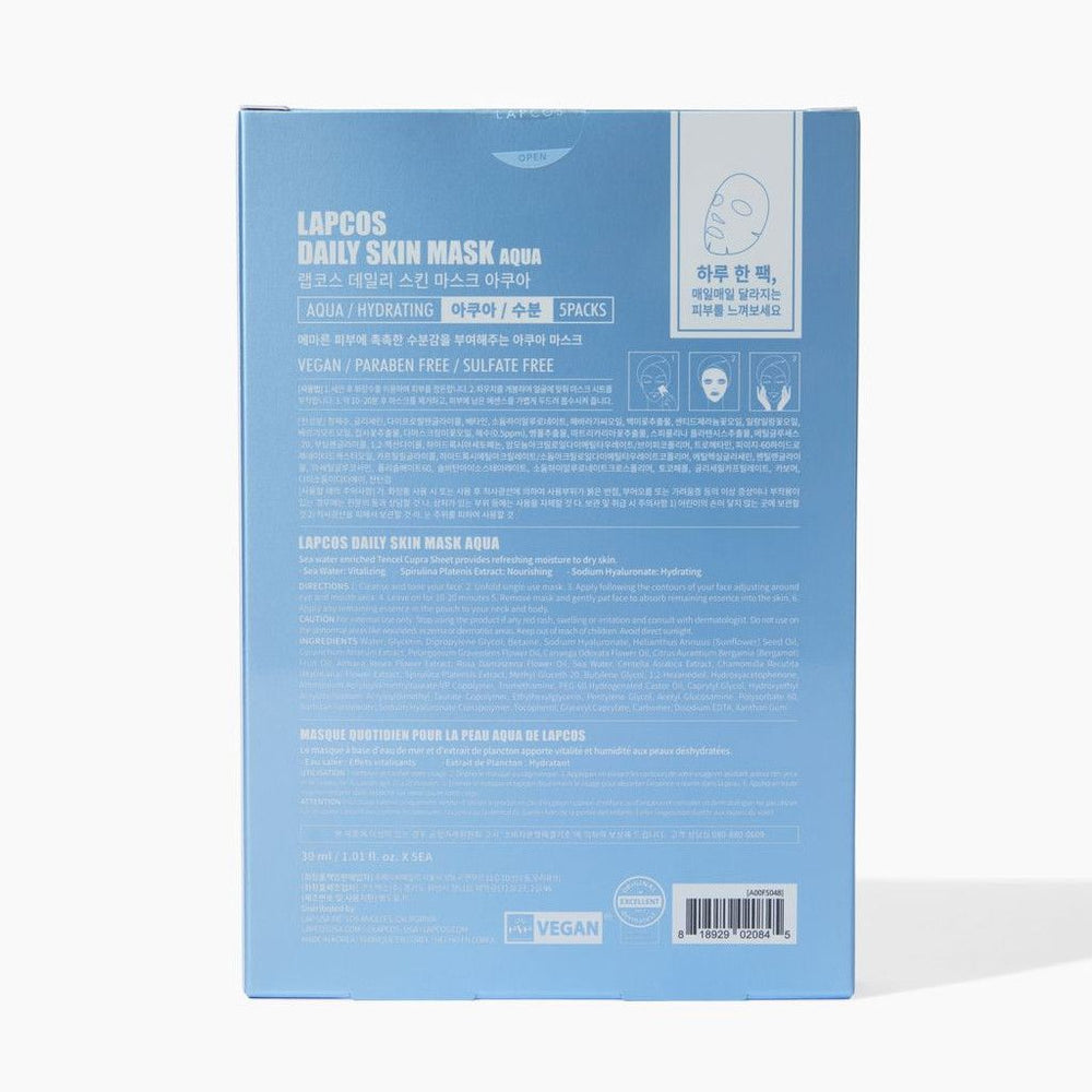 Lapcos Daily Skin Mask Aqua packaging on a white background